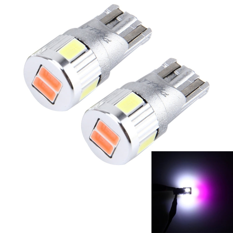 2 PCS T10 3W 300 LM 6000K Constant Current Car Clearance Light with 6 SMD-5730 LED Lamp, DC 12V (Pink Light)