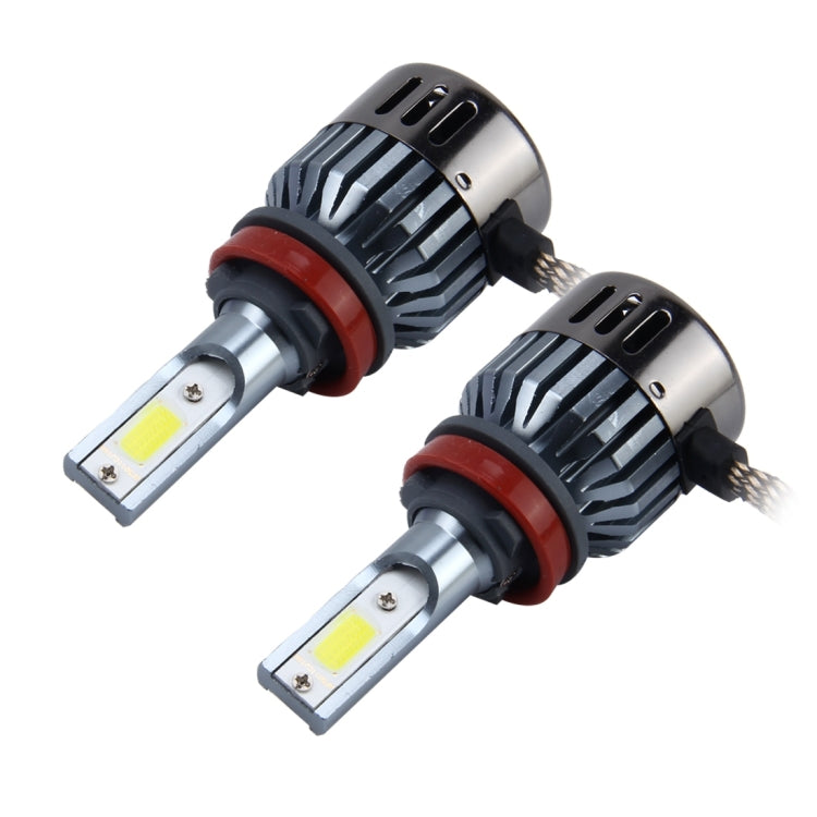2 PCS H8/H11 32W 2800 LM 6000K Car Auto LED Headlight with 2 COB LED Lamps, DC 9-18V(White Light)
