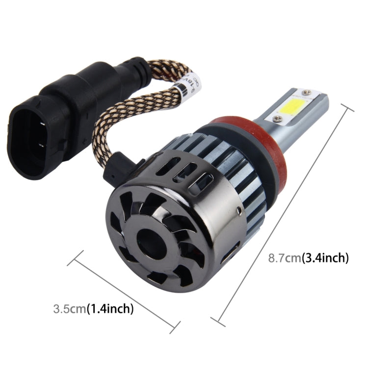 2 PCS H8/H11 32W 2800 LM 6000K Car Auto LED Headlight with 2 COB LED Lamps, DC 9-18V(White Light)