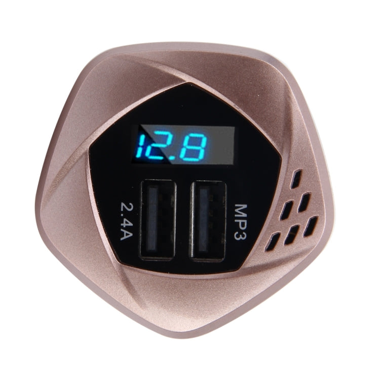 HSC HSC-103 12-24V Car Charger Dual USB Adapter with Voltage Monitoring Wireless Bluetooth MP3 2.4A Output Car Cigarette Lighter