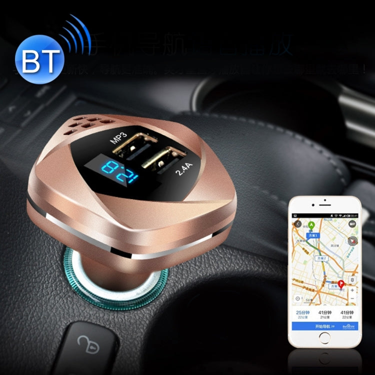 HSC HSC-103 12-24V Car Charger Dual USB Adapter with Voltage Monitoring Wireless Bluetooth MP3 2.4A Output Car Cigarette Lighter