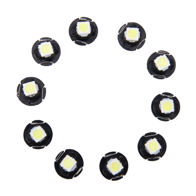 10 PCS 0.5W T4.7 Wedge Instrument Panel LED Light Dashboard Gauge Cluster Indicator Lamp Bulb(White Light)
