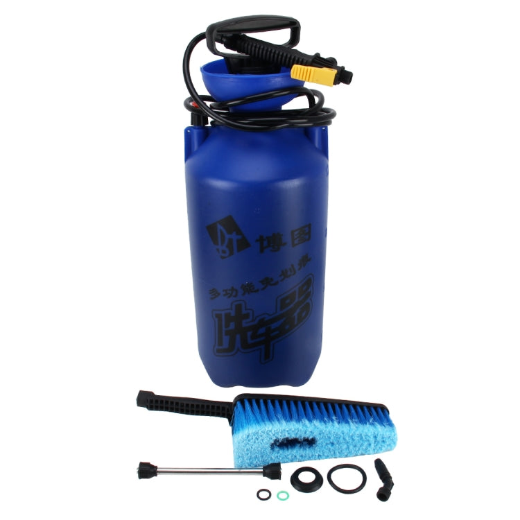 12L Portable Multi-function Car Auto Wash Brush Washing Machine with High-pressure Retractable Long Handle Water Flow Switch and Bottle