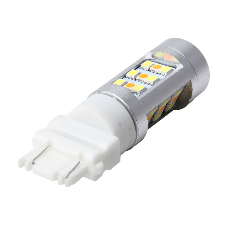 3157 7W 850 LM 6000K White + Yellow Light Day Running Light Turn Signal Light Brake Light with 21 SMD-2835-LED Lamps and 7 SMD-3030-LED Lamps. DC 12V