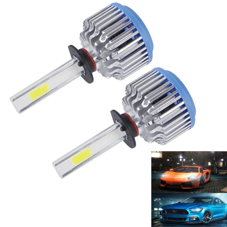 2 PCS H1 24W 2600lm 6000K Car LED Headlight with 2 COB Lamps, DC 9-30V(White Light)