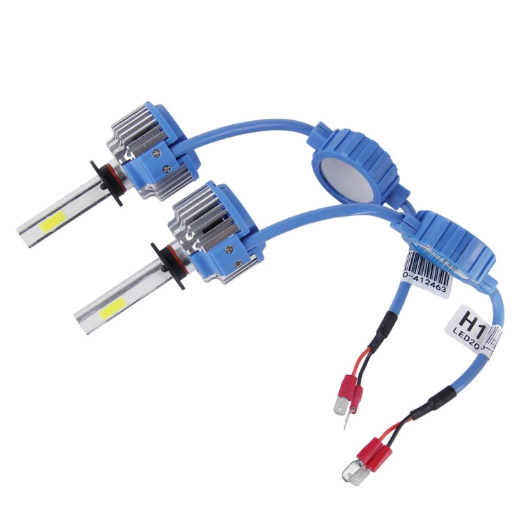 2 PCS H1 24W 2600lm 6000K Car LED Headlight with 2 COB Lamps, DC 9-30V(White Light)