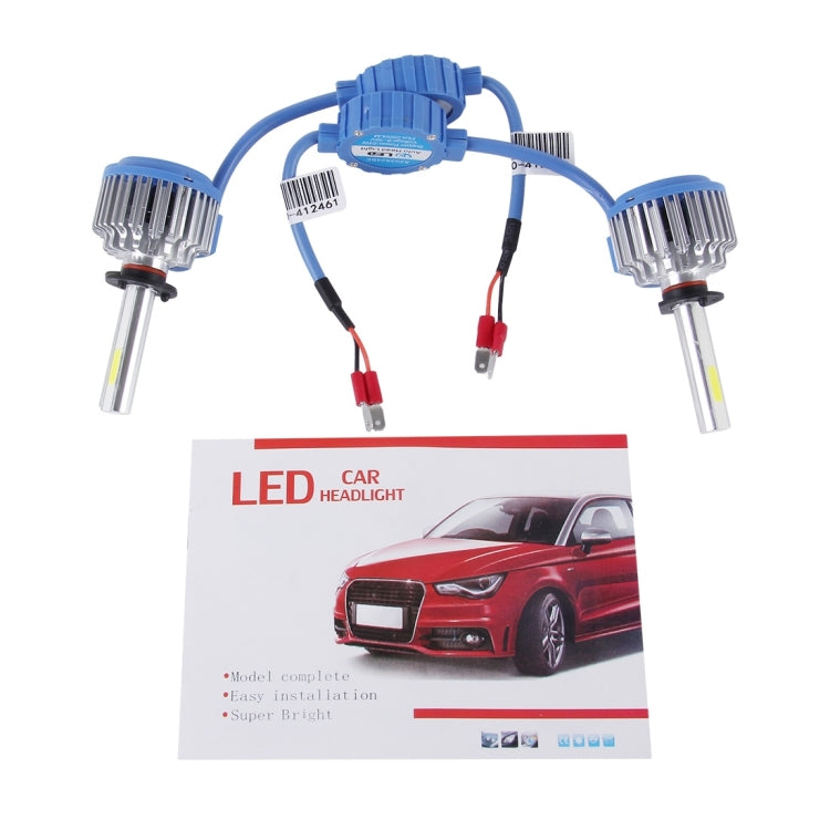 2 PCS H1 24W 2600lm 6000K Car LED Headlight with 2 COB Lamps, DC 9-30V(White Light)