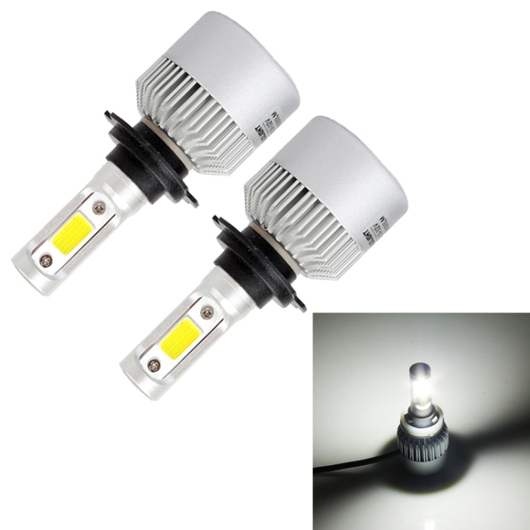 S2 2PCS H7 18W 1800LM 6500K 2 COB LED Waterproof IP67 Car Headlight Lamps, DC 9-32V(White Light)