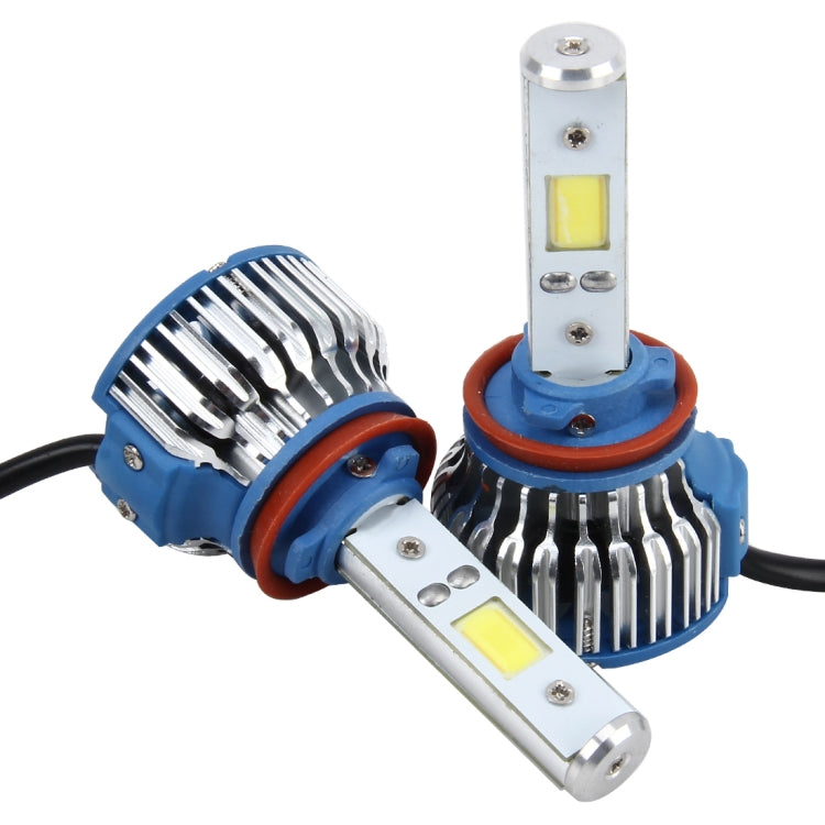 2 PCS H8/H11 24W 2600lm 6000K Car LED Headlight with 2 COB Lamps, DC 9-30V(White Light)