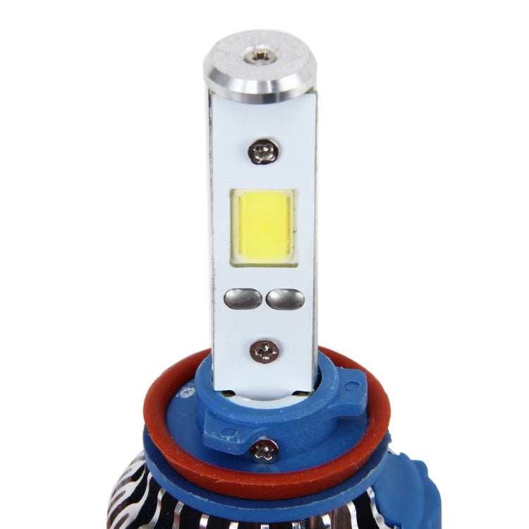 2 PCS H8/H11 24W 2600lm 6000K Car LED Headlight with 2 COB Lamps, DC 9-30V(White Light)
