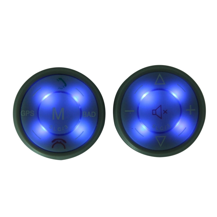 2 PCS Automobile Universal Wireless Bluetooth Multi-functional Steering Button with Background Lighting for Most DVD Navigation