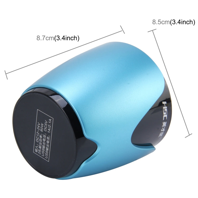 HSC YC-19 Car Cup Charger 2.1A/1A Dual USB Ports Car 12V-24V Charger with 2-Socket Cigarette and Card Socket