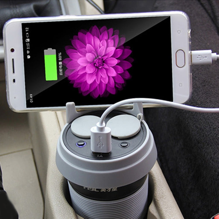 HSC HSC-500D Car Cup Charger 2.1A/1A Dual USB Ports Car 12V-24V Charger with 2-Socket Cigarette LED Display Universal Phone Holder