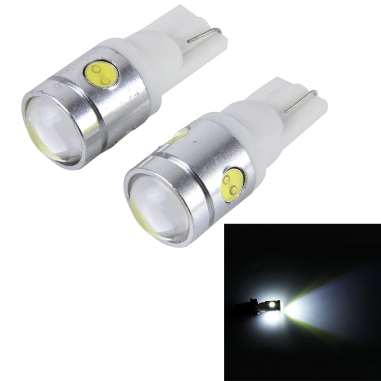 2PCS T10 2W 100LM 6000K 5 COB LEDs Car Clearance Lights Lamp, DC 12V(White Light)