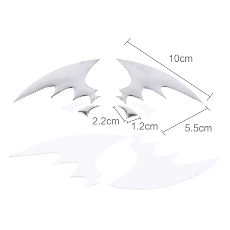 4 PCS Bat Wings Shape Shining Metal Car Free Sticker