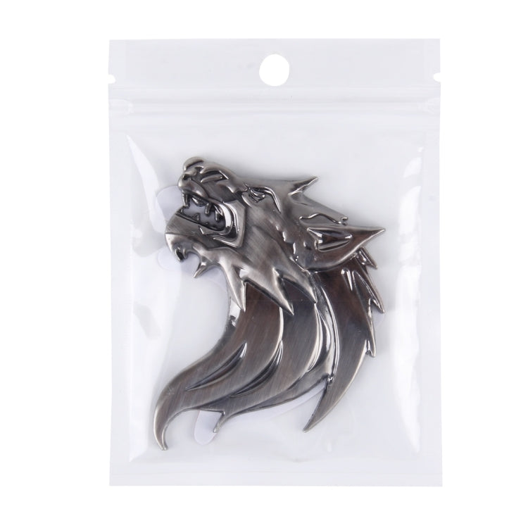 Wolf Head Shape Shining Metal Car Free Sticker