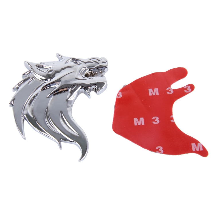 Wolf Head Shape Shining Metal Car Free Sticker