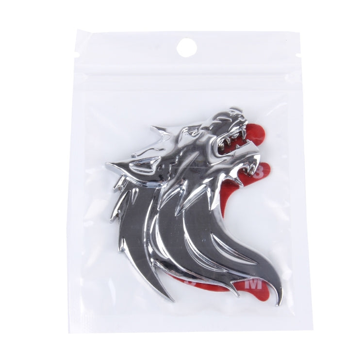 Wolf Head Shape Shining Metal Car Free Sticker