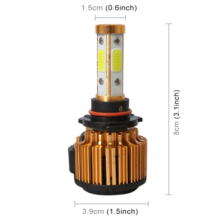 2 PCS X6 9005 36W 3600LM 6500K 4 COB LED Car Headlight Lamps