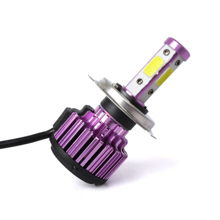 2 PCS X6 H4 36W 3600LM 6500K 4 COB LED Car Headlight Lamps