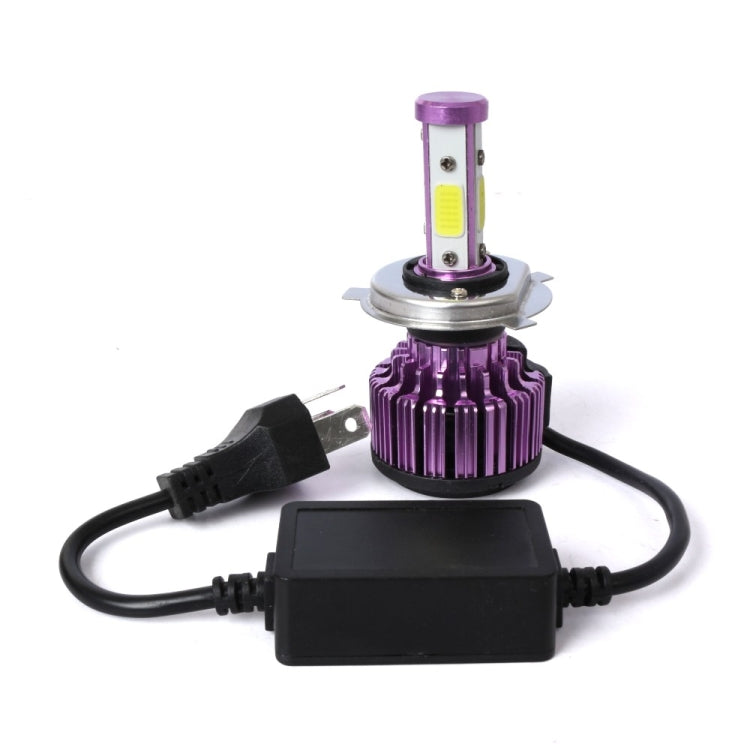 2 PCS X6 H4 36W 3600LM 6500K 4 COB LED Car Headlight Lamps