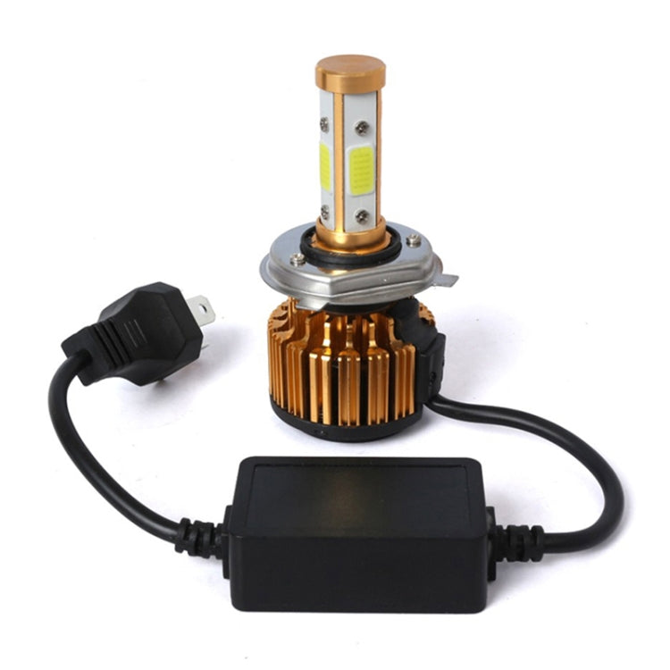 2 PCS X6 H4 36W 3600LM 6500K 4 COB LED Car Headlight Lamps