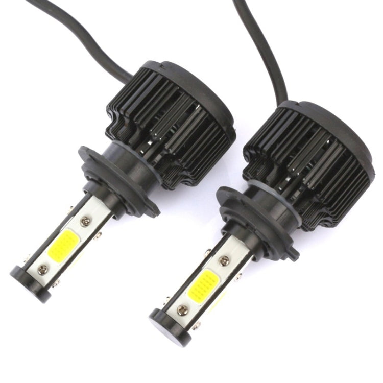 2 PCS X6 H7 36W 3600LM 6500K 4 COB LED Car Headlight Lamps