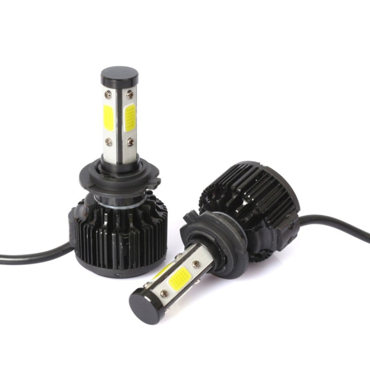 2 PCS X6 H7 36W 3600LM 6500K 4 COB LED Car Headlight Lamps