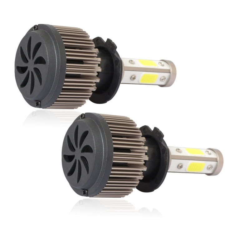 2 PCS X6 H7 36W 3600LM 6500K 4 COB LED Car Headlight Lamps