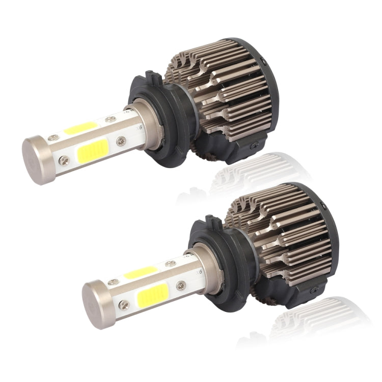 2 PCS X6 H7 36W 3600LM 6500K 4 COB LED Car Headlight Lamps