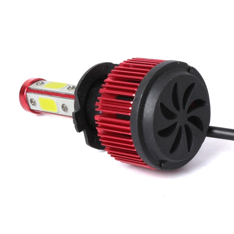 2 PCS X6 H7 36W 3600LM 6500K 4 COB LED Car Headlight Lamps