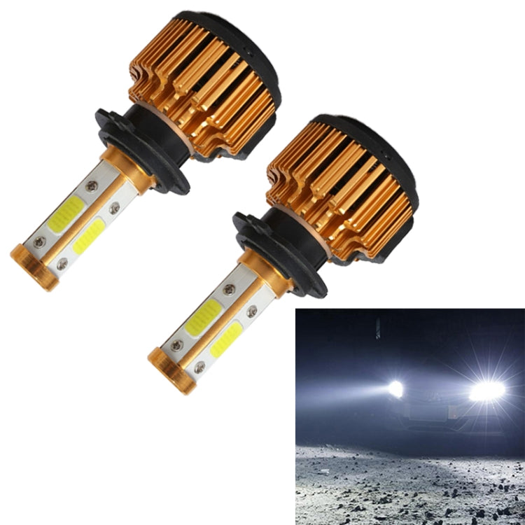 2 PCS X6 H7 36W 3600LM 6500K 4 COB LED Car Headlight Lamps