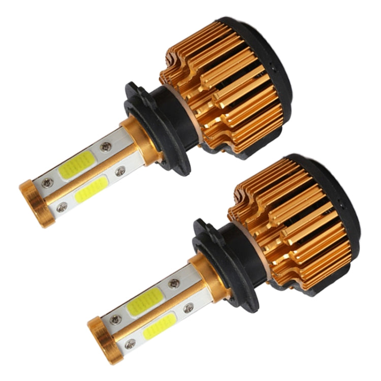2 PCS X6 H7 36W 3600LM 6500K 4 COB LED Car Headlight Lamps