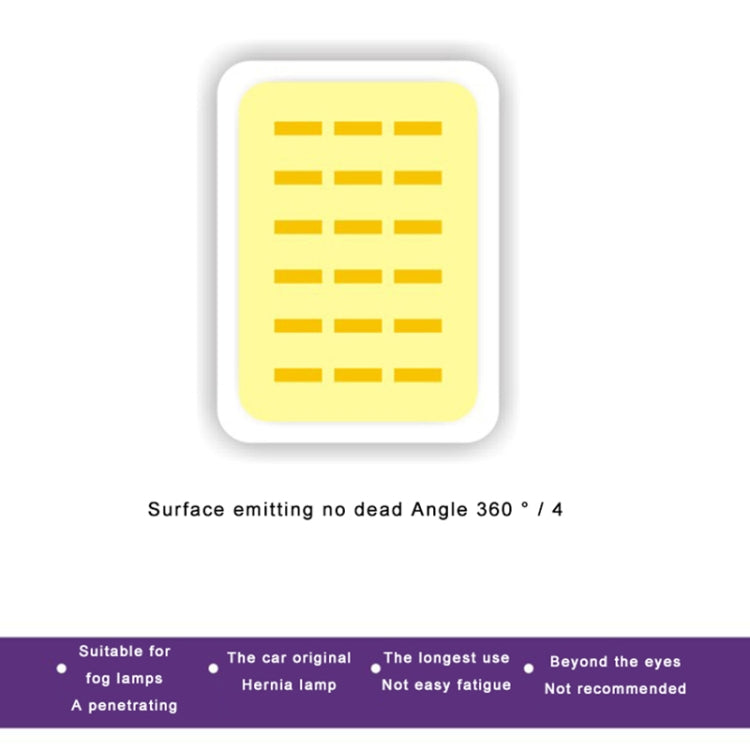 2 PCS X6 H7 36W 3600LM 6500K 4 COB LED Car Headlight Lamps