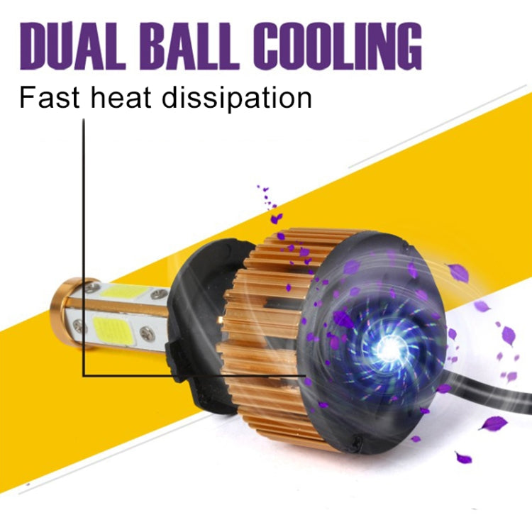 2 PCS X6 H7 36W 3600LM 6500K 4 COB LED Car Headlight Lamps