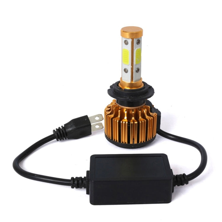 2 PCS X6 H7 36W 3600LM 6500K 4 COB LED Car Headlight Lamps