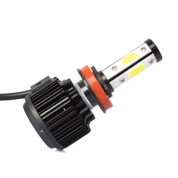 2 PCS X6 H8/H11 36W 3600LM 6500K 4 COB LED Car Headlight Lamps