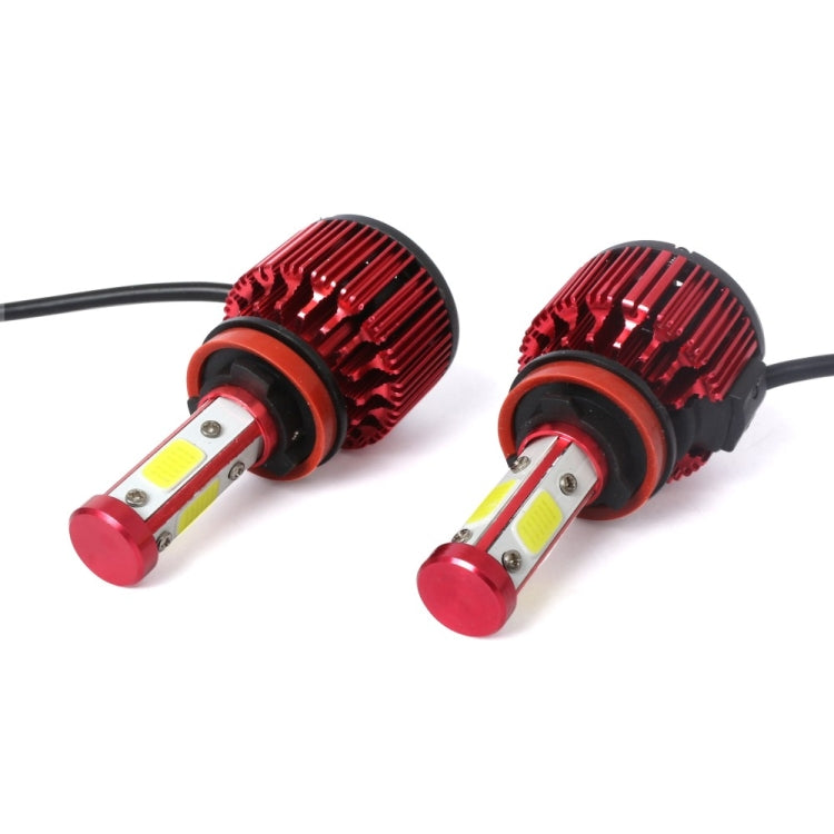 2 PCS X6 H8/H11 36W 3600LM 6500K 4 COB LED Car Headlight Lamps