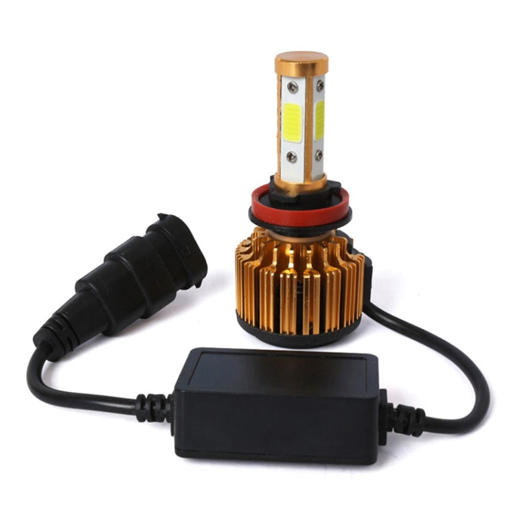 2 PCS X6 H8/H11 36W 3600LM 6500K 4 COB LED Car Headlight Lamps