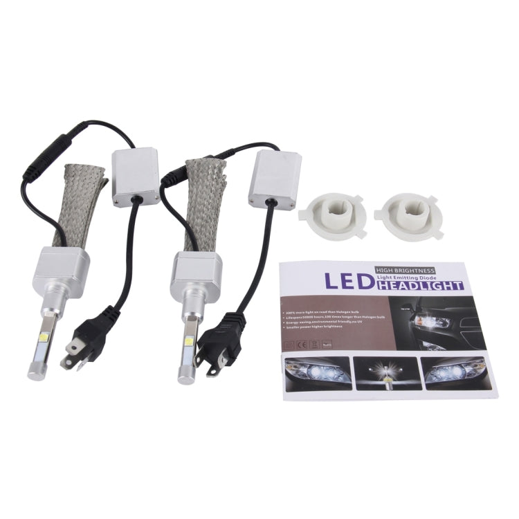 2 PCS H4 45W 5500lm 6000K Car LED Headlight with 2 CREE Lamps And Scattered Hotline, DC 8-32V(White Light)