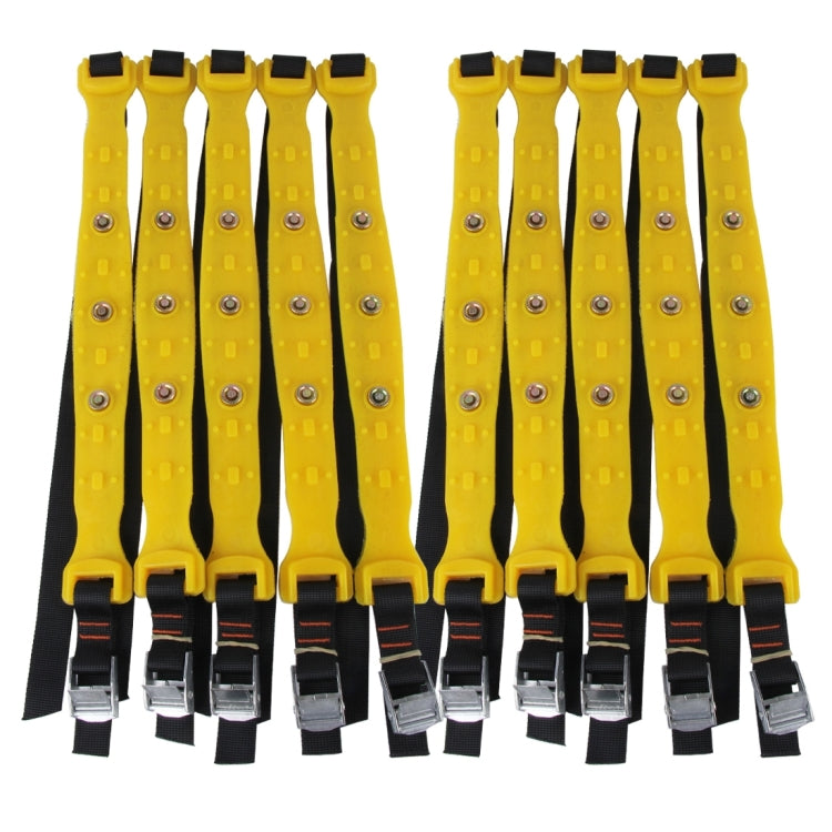 10 PCS Car Snow Tire Anti-skid Chains Yellow Chains For Family Car(Medium Size)