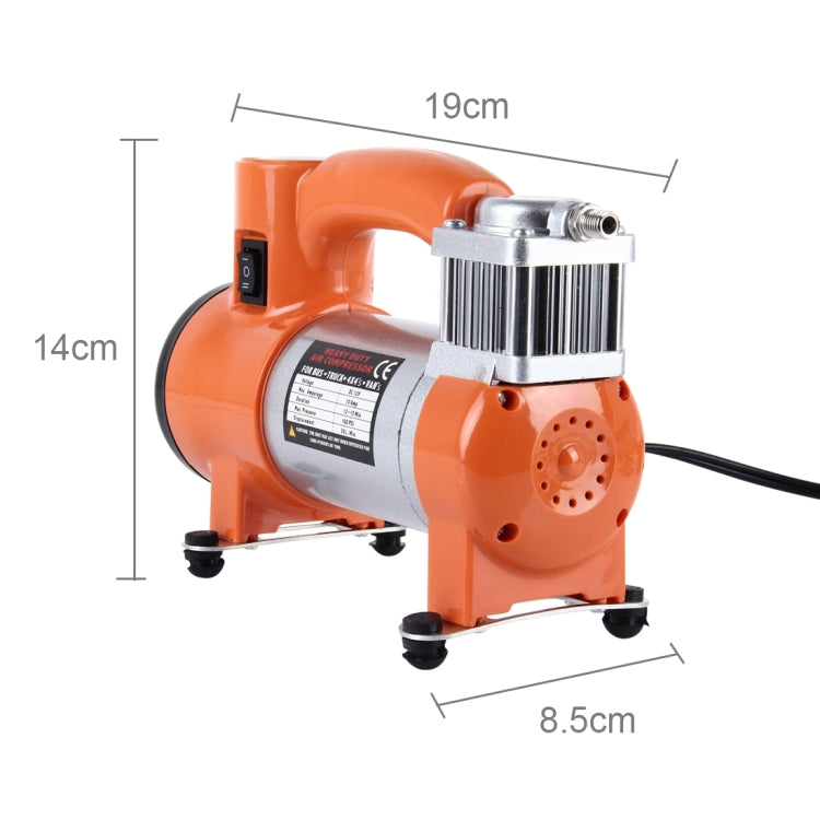 WM102-10 12V Air Pump with Gauge, Portable Metal Cylinder Tire Inflator Compressor with 5 Illumination LED Lamps for Cars Vans Air Mattress Balls 100 PSI 35L/min