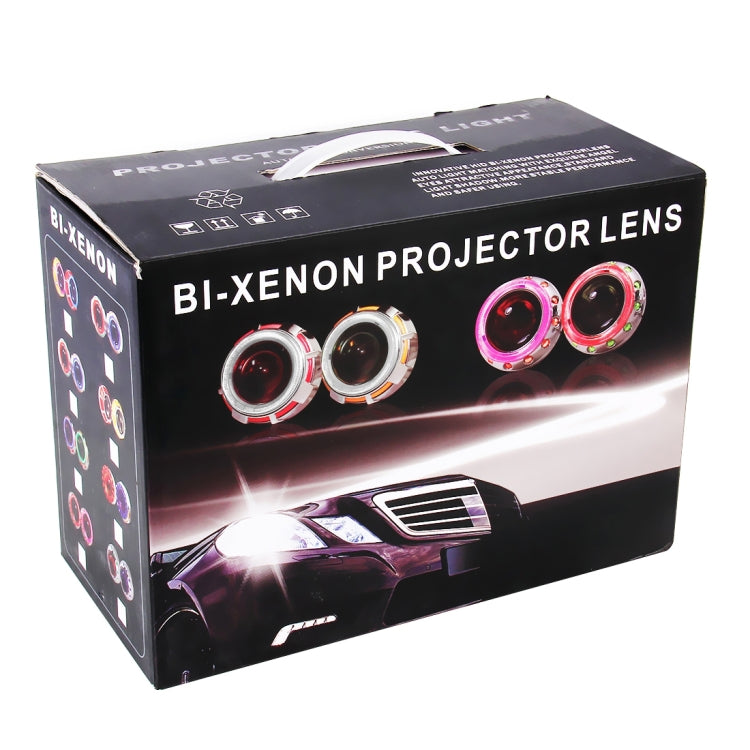 2 PCS H1 3.0 inch 12V Bi-Xenon Projector Lens Headlight Kit with Exquisite Angle Eyes Decoration