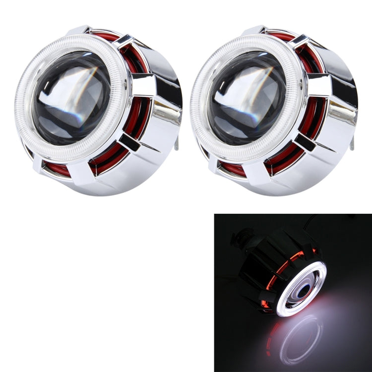 2 PCS H1 2.5 inch 12V Bi-Xenon Projector Lens Headlight Kit with Exquisite Angle Eyes Decoration