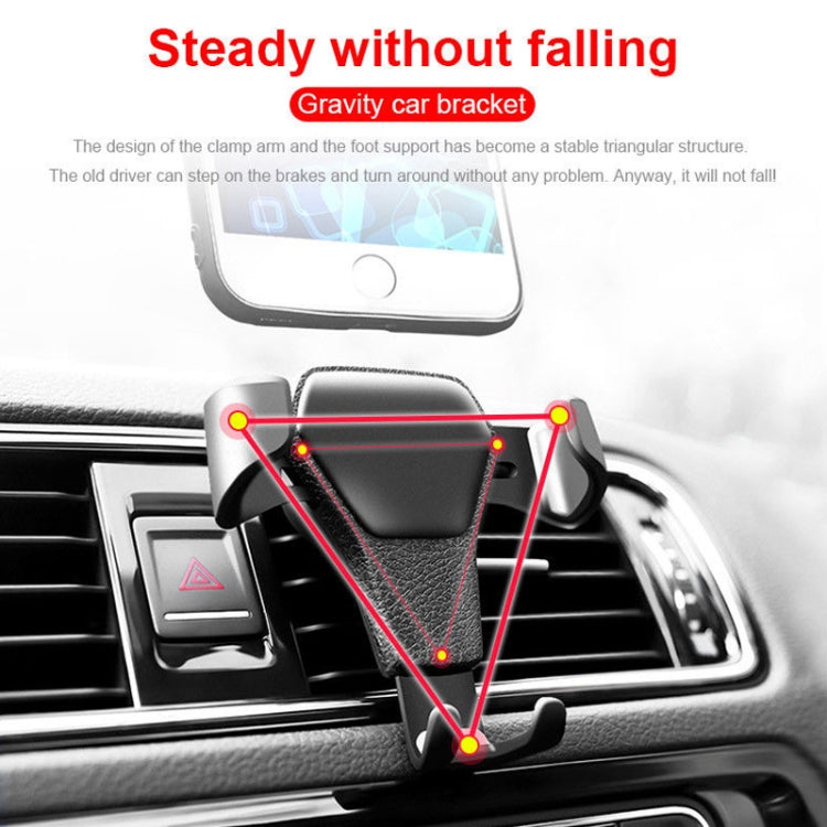 Litchi Texture Gravity Car Mount Phone Holder