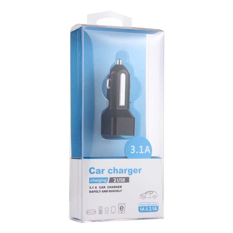 5V 3.1A Dual USB Port Mini Smart Car Charger with LED Display for Smartphones & Tablets & MP3 & MP4 and other USB-charged Devices