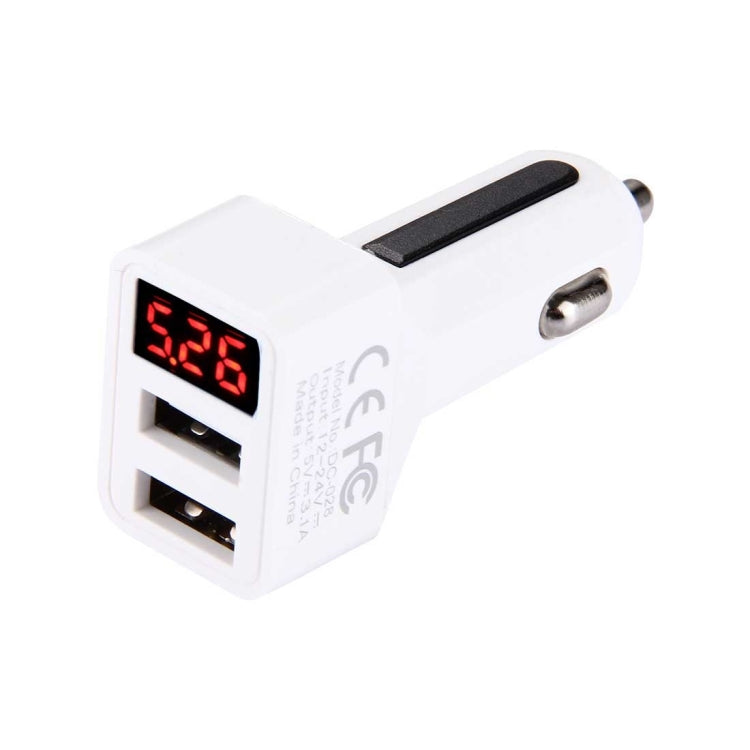 5V 3.1A Dual USB Port Mini Smart Car Charger with LED Display for Smartphones & Tablets & MP3 & MP4 and other USB-charged Devices