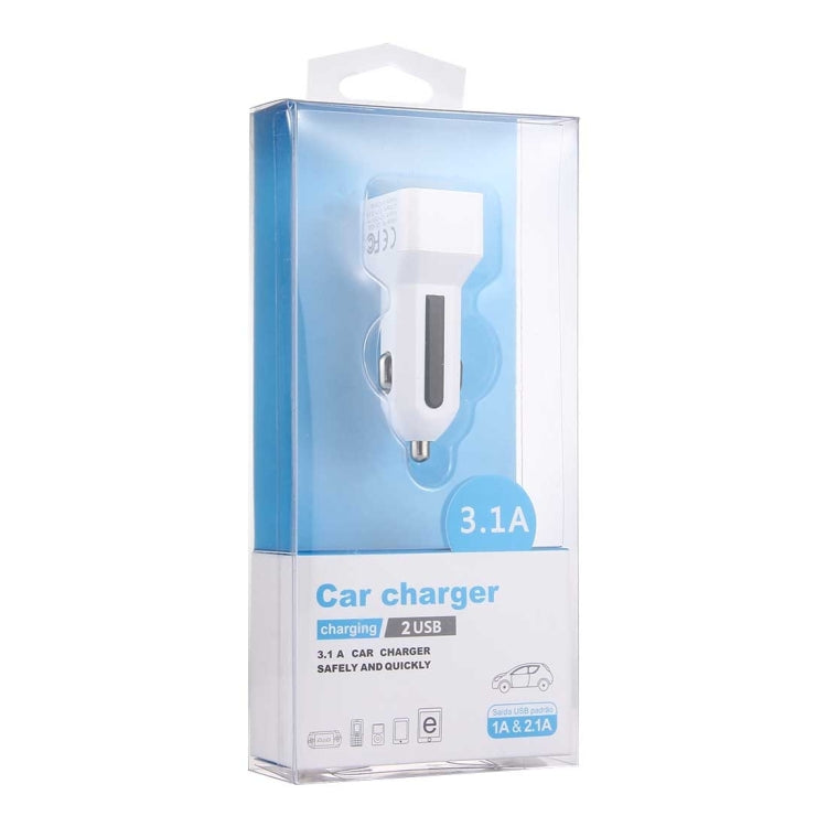 5V 3.1A Dual USB Port Mini Smart Car Charger with LED Display for Smartphones & Tablets & MP3 & MP4 and other USB-charged Devices
