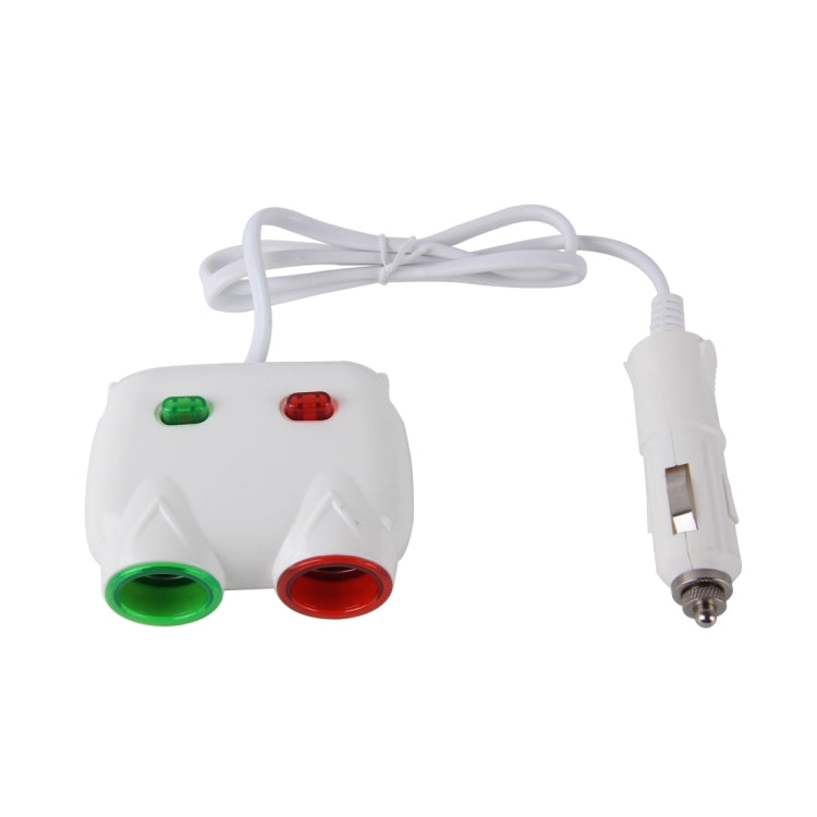 HECHENGLI HC-202 Plastic Shell 120W 2 Sockets Car Cigarette Lighter Car Charger with 3.1A Dual USB Ports And Colorful Indicator Light