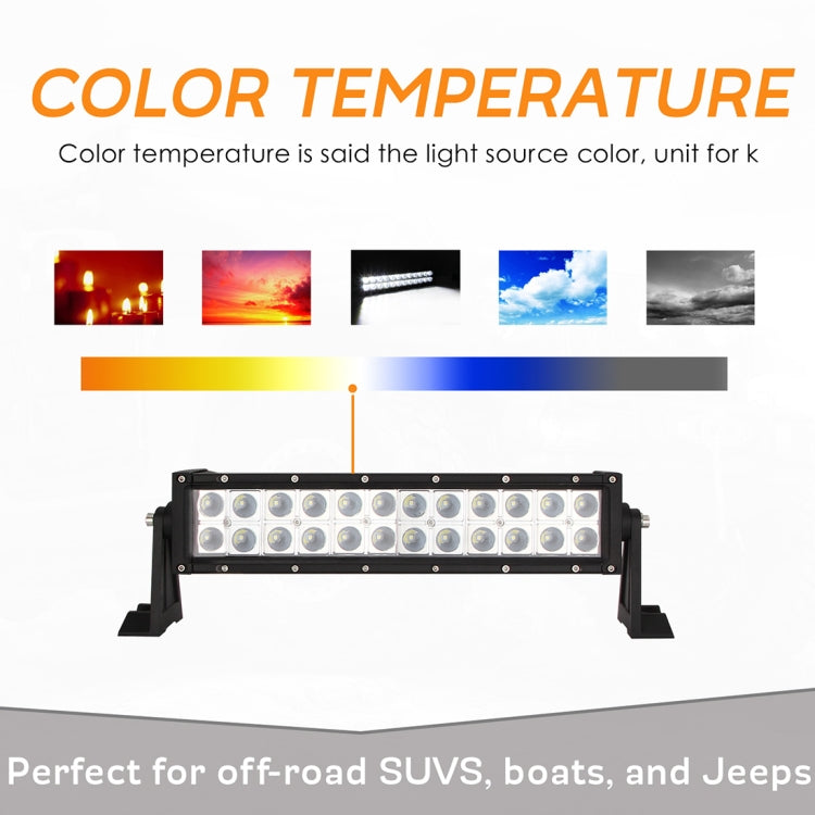 13 inch 2 Rows 28W 6000K IP67 Car Boat Marine Work Lights Spotlight LED Bulbs, DC 10-30V